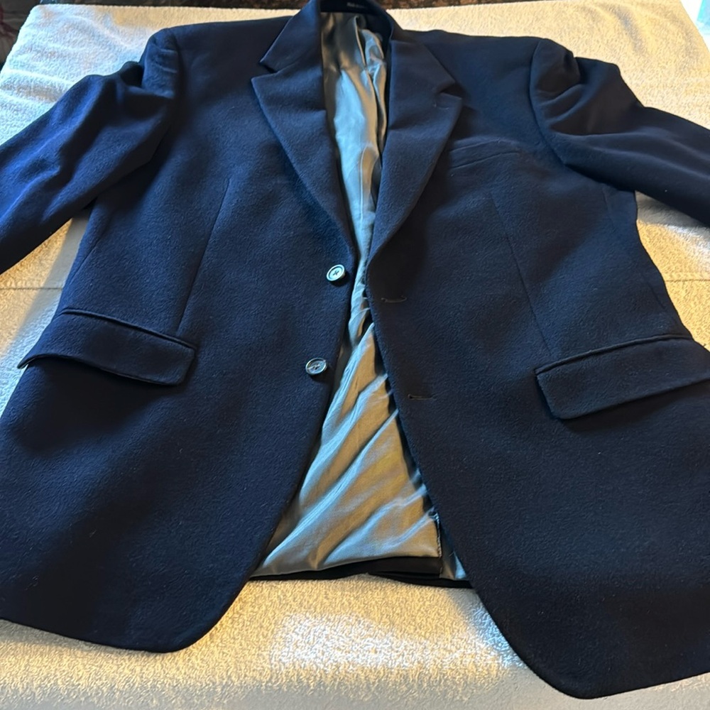 Men Lauren by Ralph Lauren Navy Blue Sports Jacket Blazer 42L Long